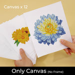 Different Varieties of Flowers 12Pcs - Mini Diamond Painting Kit