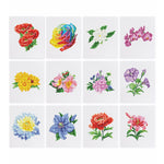 Different Varieties of Flowers 12Pcs - Mini Diamond Painting Kit