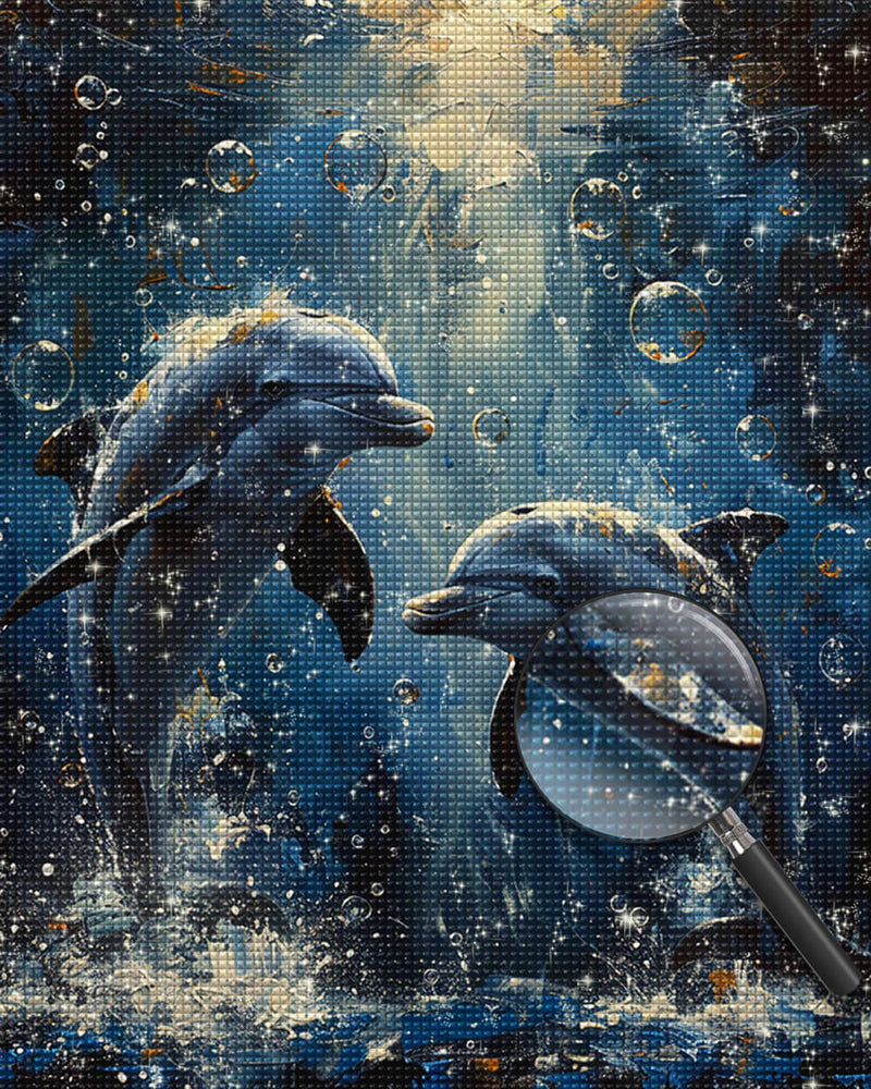 Dolphin Couple under the Blue Sea Diamond Painting