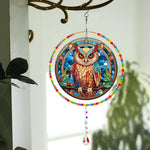 Double-Sided Diamond Painting Crystal Suncatcher Hanging Ornament - A Serious Owl