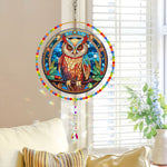 Double-Sided Diamond Painting Crystal Suncatcher Hanging Ornament - A Serious Owl
