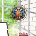 Double-Sided Diamond Painting Crystal Suncatcher Hanging Ornament - A Serious Owl