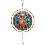 Double-Sided Diamond Painting Crystal Suncatcher Hanging Ornament - A Serious Owl