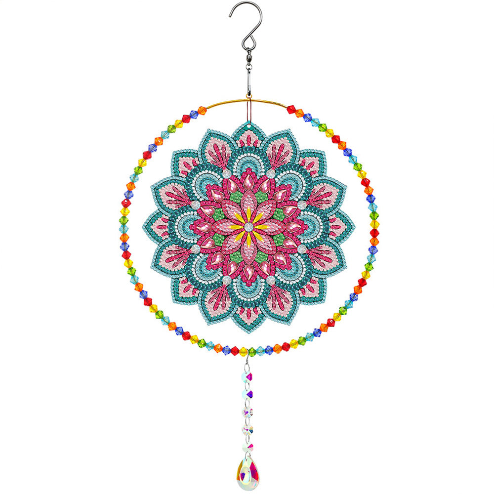 Double-Sided Diamond Painting Crystal Suncatcher Hanging Ornament - Lotus Mandala