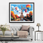 Eiffel Tower and Hot Air Balloons Diamond Painting
