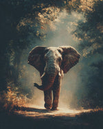 Elephant in the Misty Forest Diamond Painting