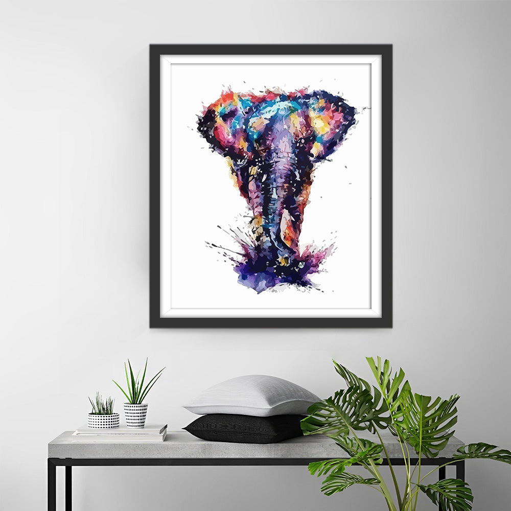 Elephant in Watercolor Style Diamond Painting