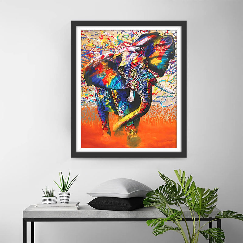 Elephant Running Diamond Painting