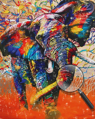 Elephant Running Diamond Painting