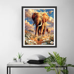 Elephants in a Daisy Field Diamond Painting