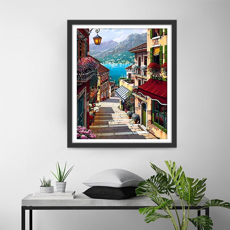 European City by the Sea Diamond Painting