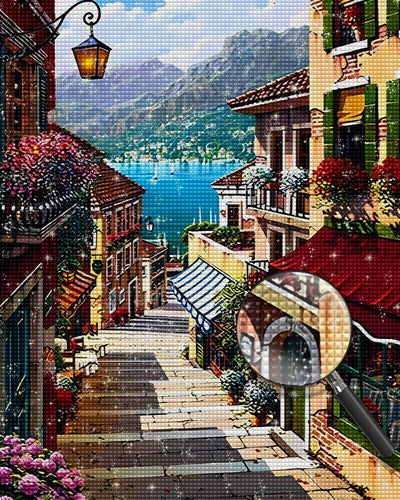 European City by the Sea Diamond Painting