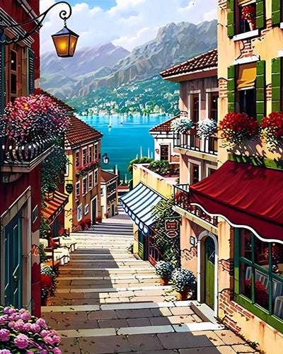 European City by the Sea Diamond Painting