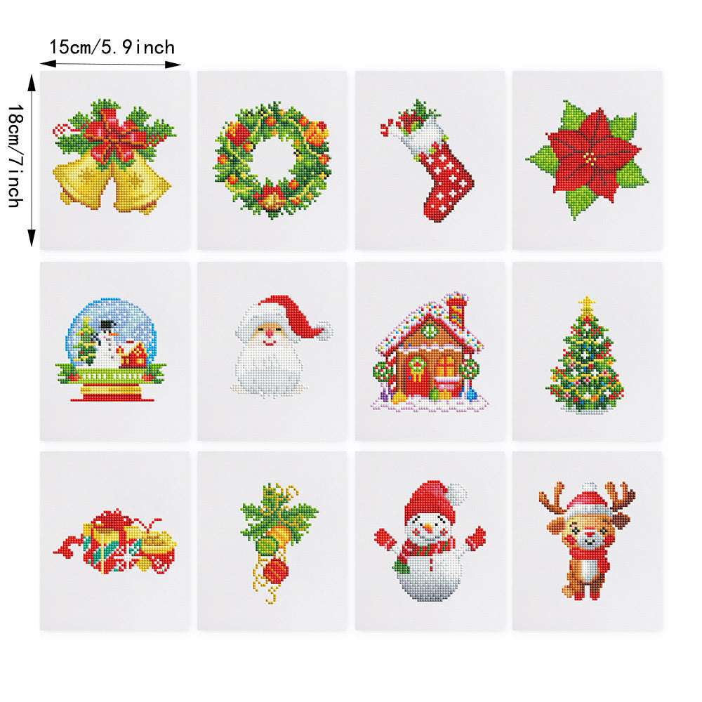 Exquisite Christmas Decorations 12Pcs - Mini Diamond Painting Kit