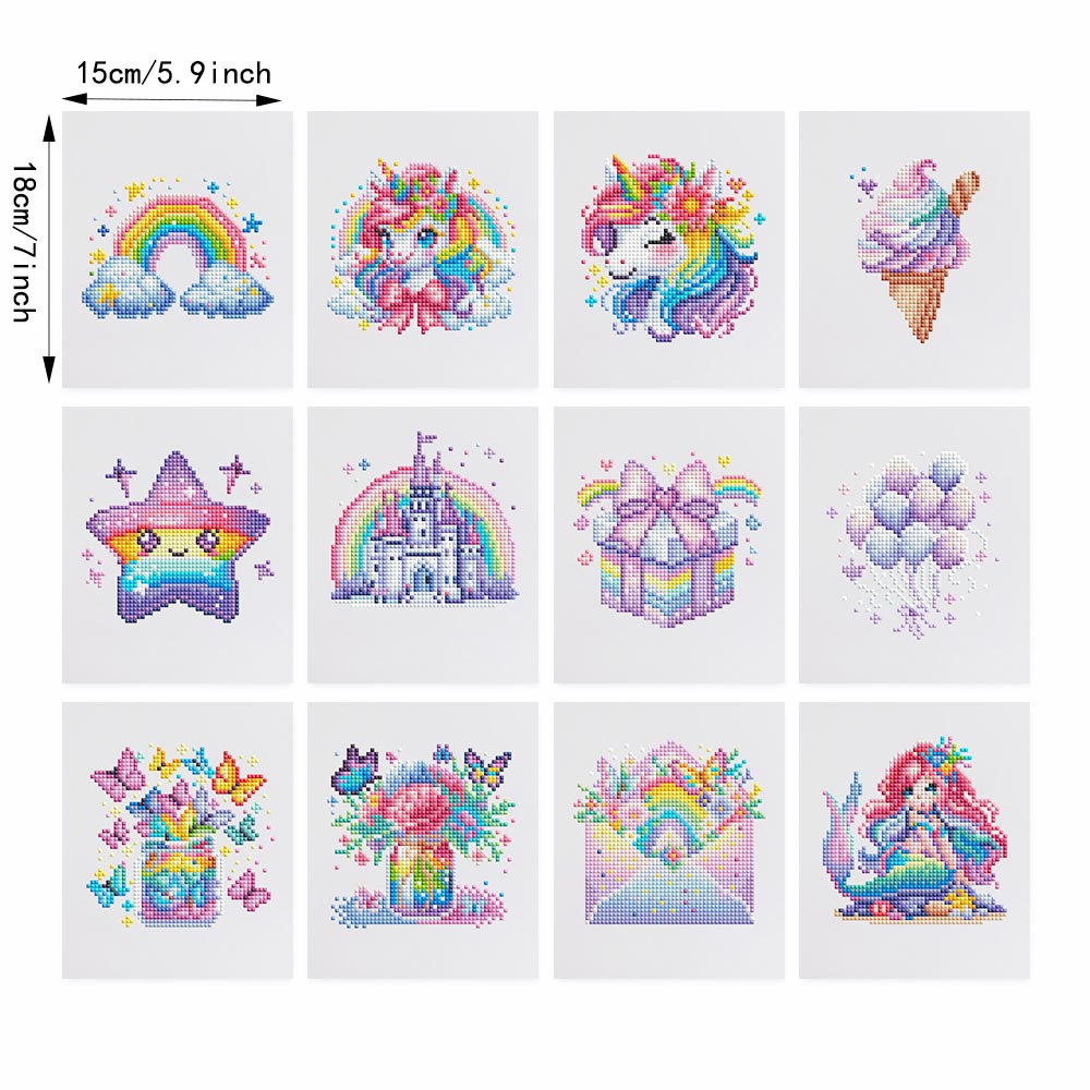 Fairytale Unicorn Dreams 12Pcs - Mini Diamond Painting Kit