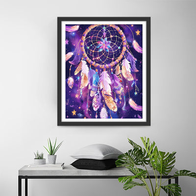 Fantastic Purple Dreamcatcher with Feathers Diamond Painting