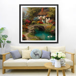 Farmhouse and River Diamond Painting