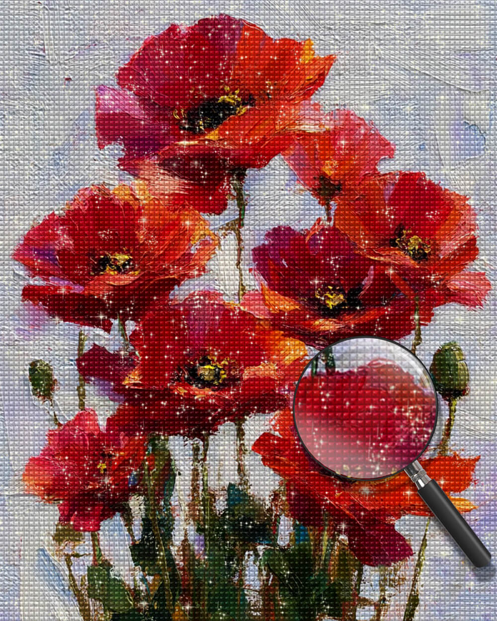 Fiery Red Poppies Diamond Painting