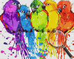 Five Colorful Parrots Diamond Painting