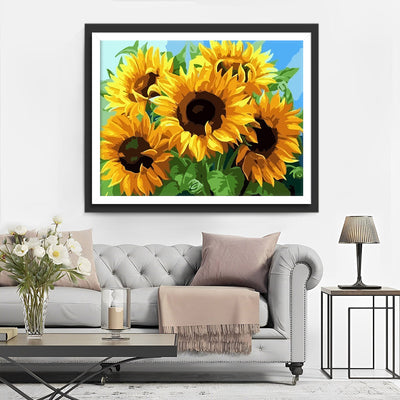 Five Sunflowers Diamond Painting