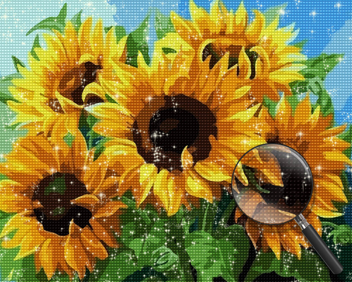 Five Sunflowers Diamond Painting
