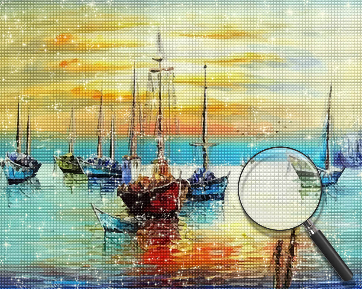 Flotilla of Ships on the Sea Diamond Painting