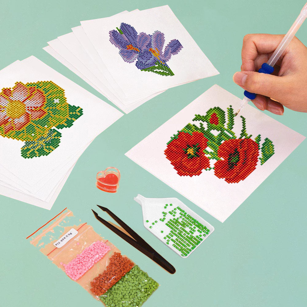 Flower Collection 12Pcs - Mini Diamond Painting Kit