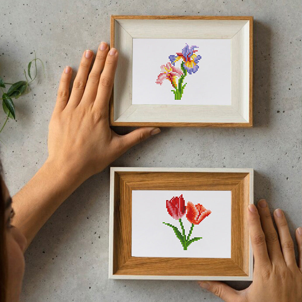 Flower Collection 12Pcs - Mini Diamond Painting Kit