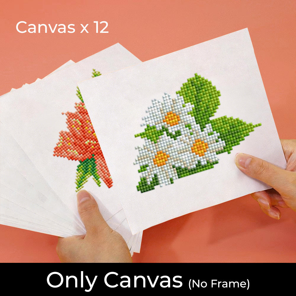 Flower Collection 12Pcs - Mini Diamond Painting Kit