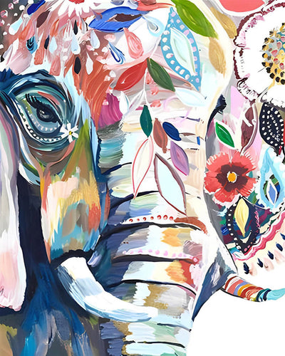 Flower Elephant Diamond Painting