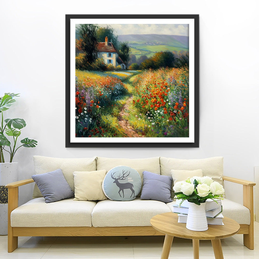 Flower Fields in the Countryside Diamond Painting