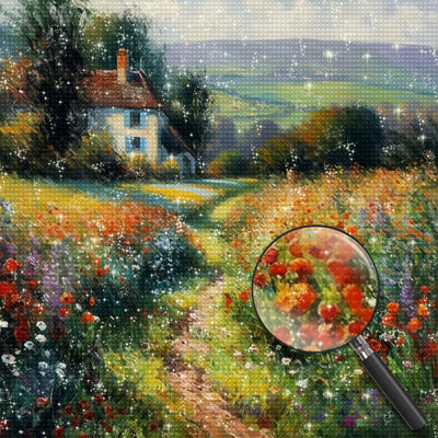 Flower Fields in the Countryside Diamond Painting