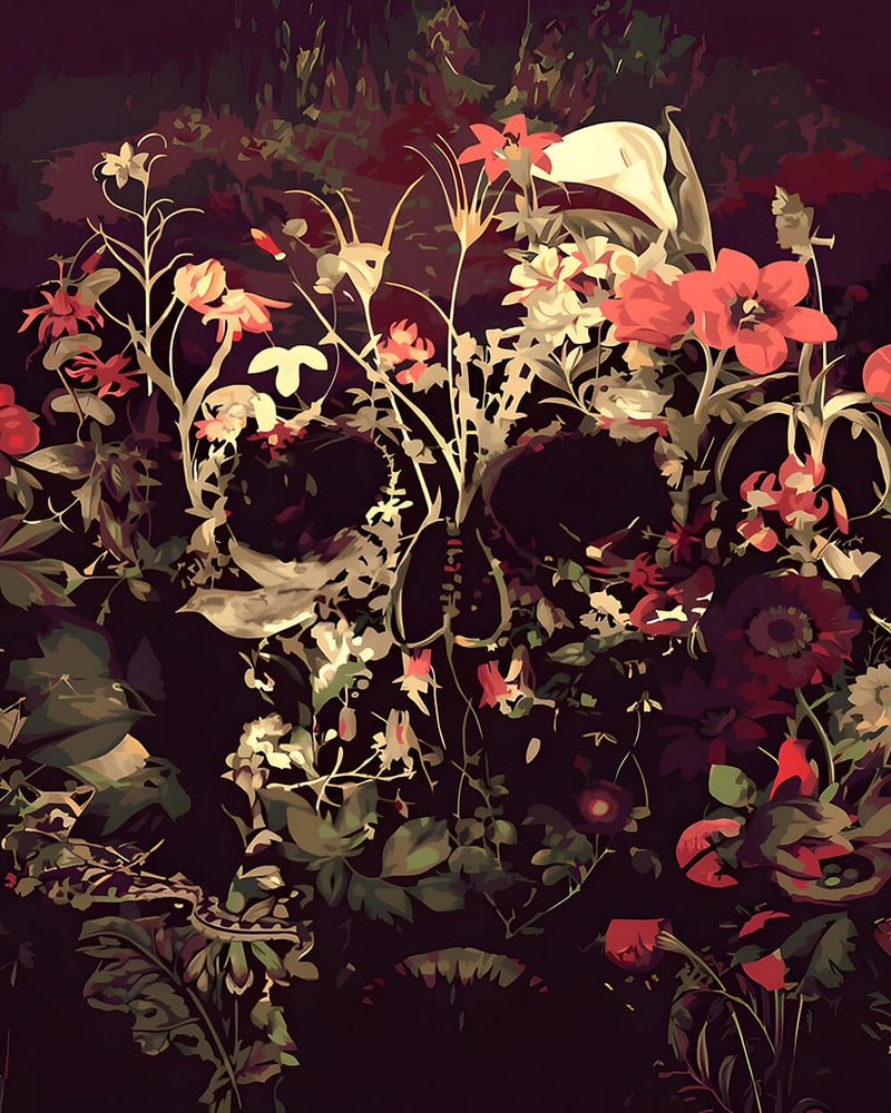 Flower Skull Diamond Painting