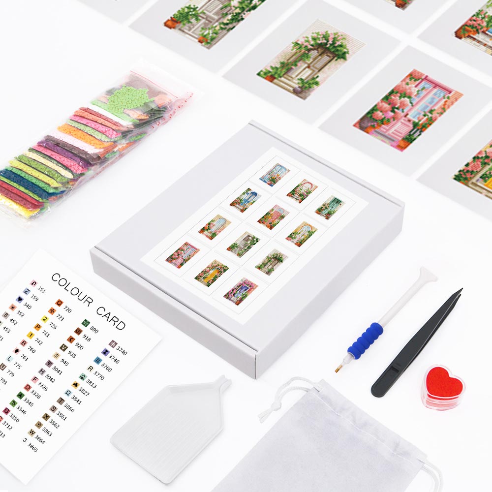 Flower Window Dreams 12Pcs - Mini Diamond Painting Kit