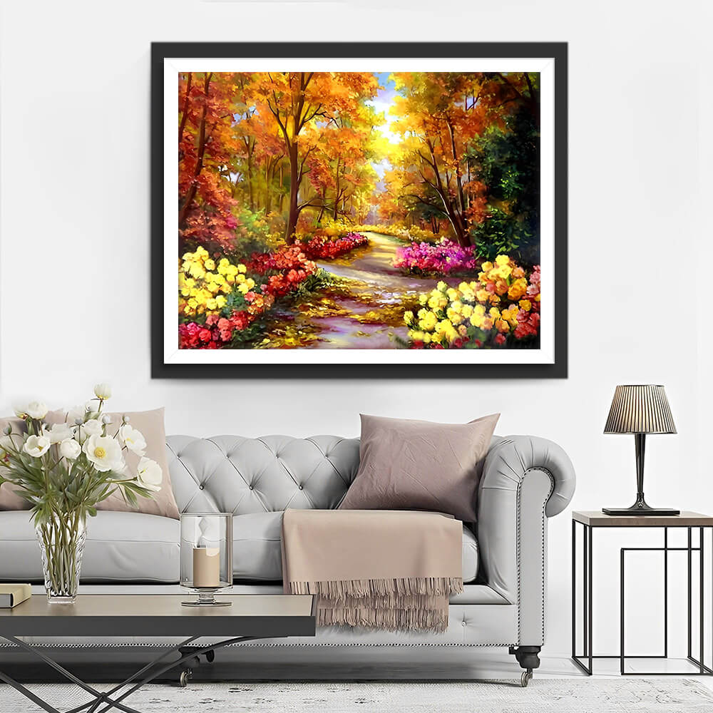 Flowers and Trees in Autumn Diamond Painting