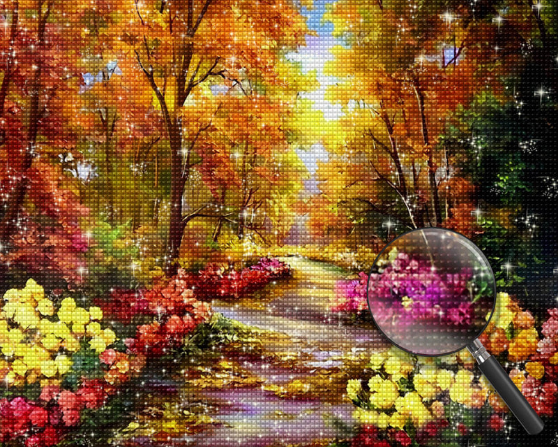 Flowers and Trees in Autumn Diamond Painting