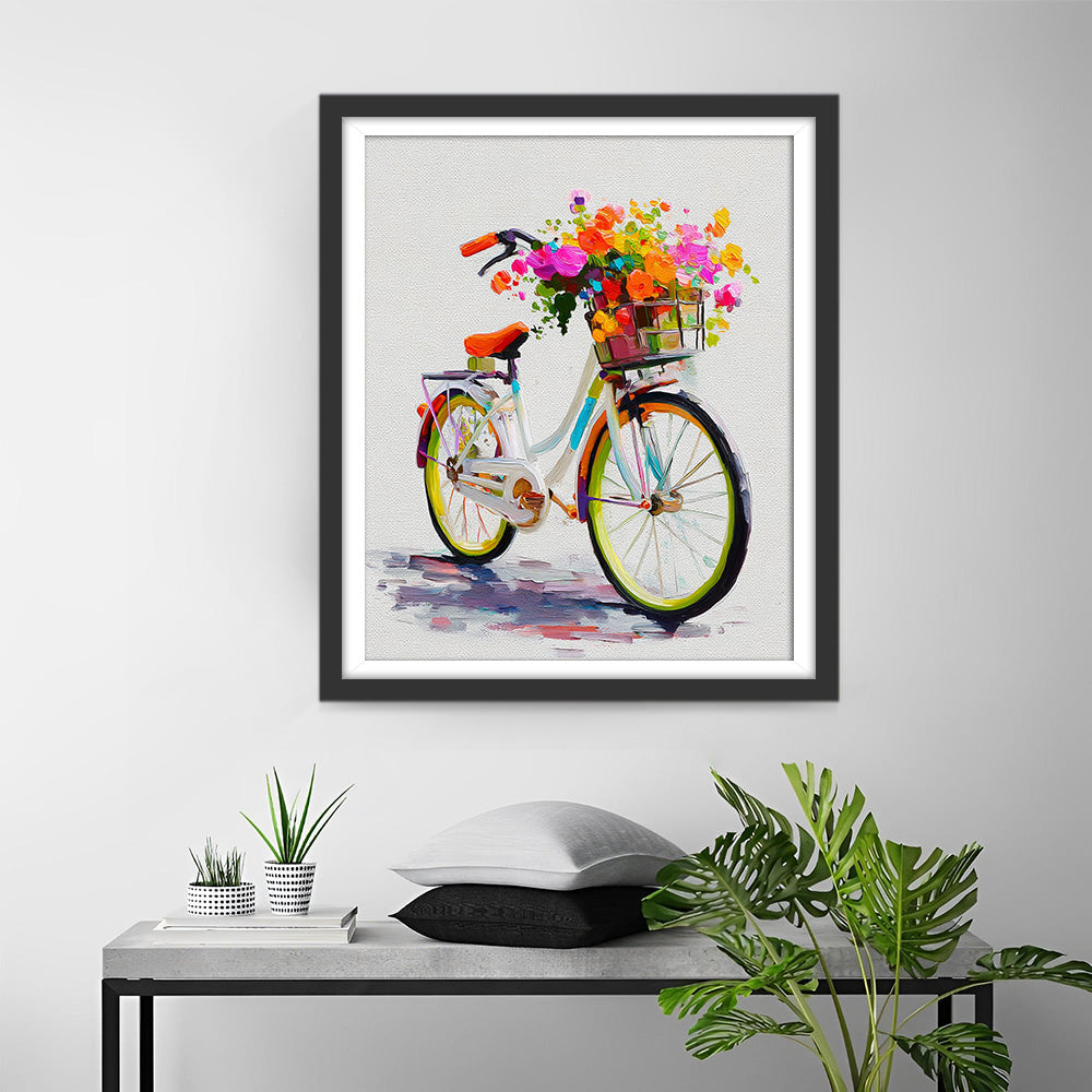 Flowers in the Bicycle Basket Diamond Painting