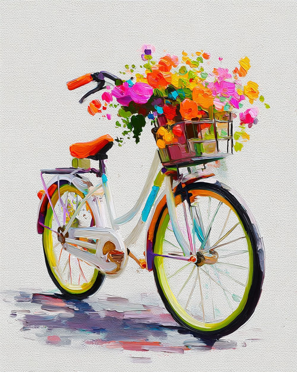 Flowers in the Bicycle Basket Diamond Painting