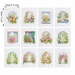 Flowers on the Windowsill 12Pcs - Mini Diamond Painting Kit