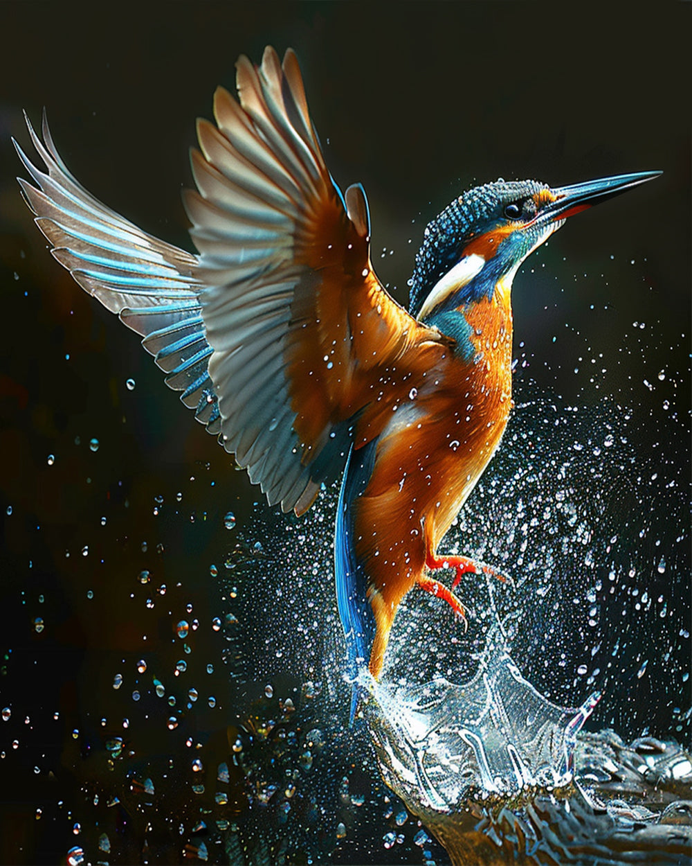 Flying Bird and Water Diamond Painting
