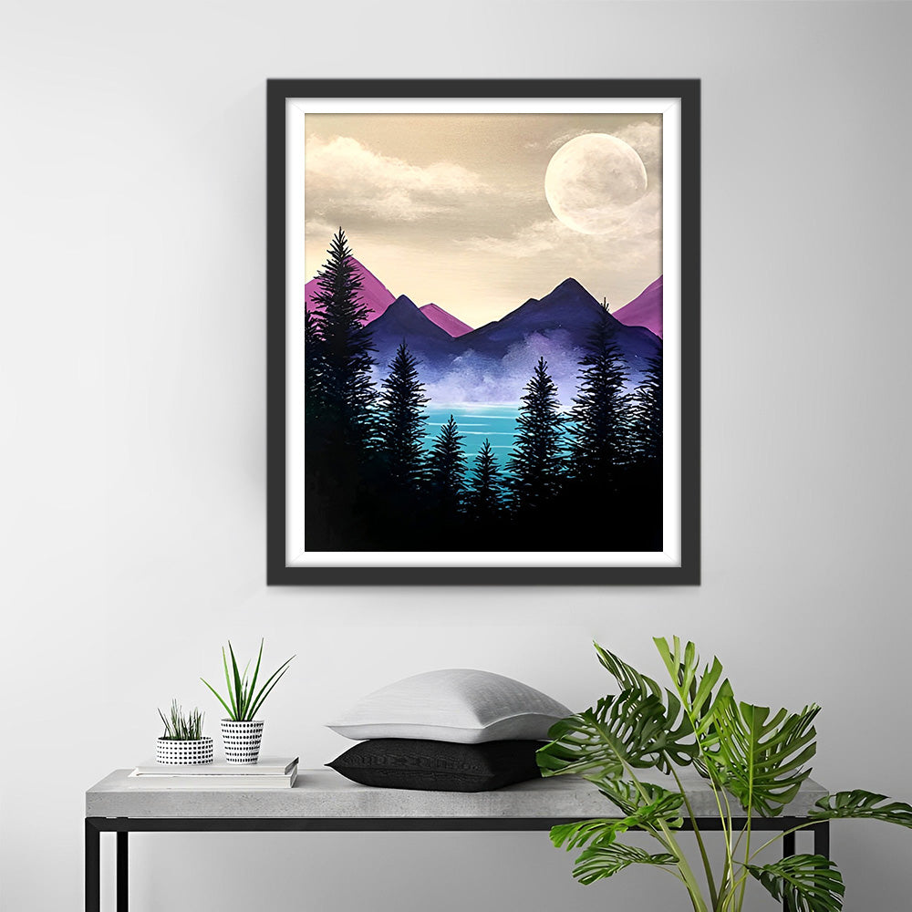Forest and Purple Mountains Diamond Painting