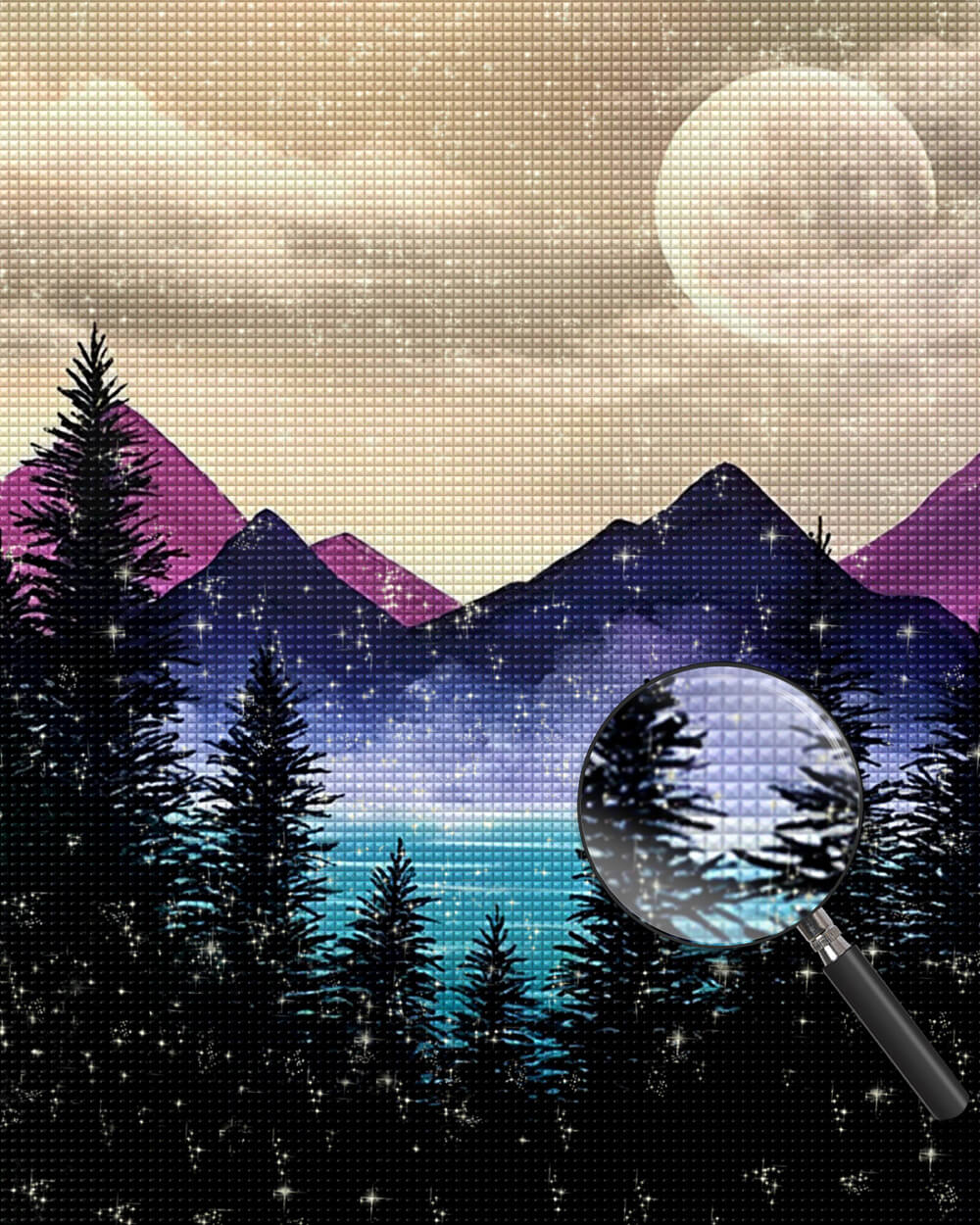 Forest and Purple Mountains Diamond Painting