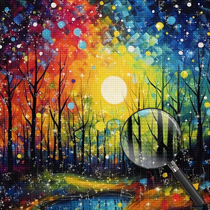 Forest under the Magnificent Moon Diamond Painting