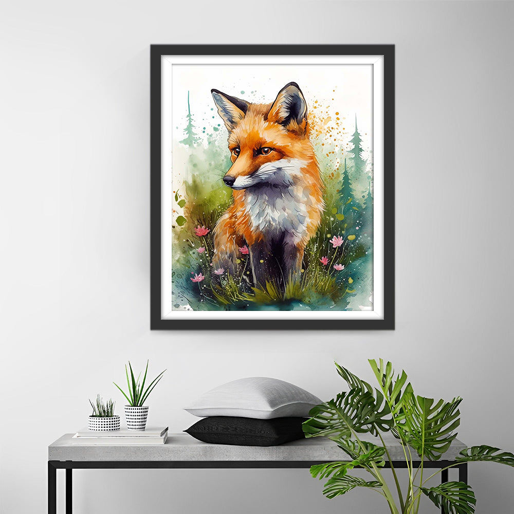 Fox and Wildflowers Diamond Painting
