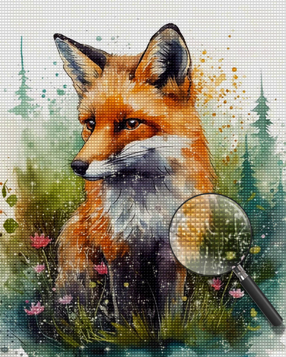 Fox and Wildflowers Diamond Painting