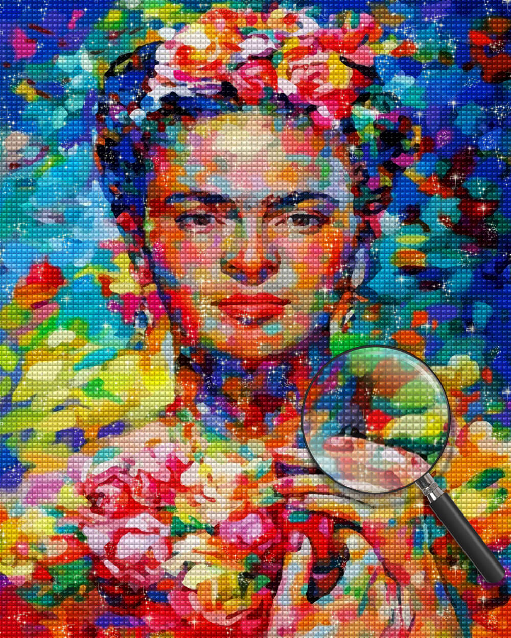 Frida Kahlo and Flowers Diamond Painting