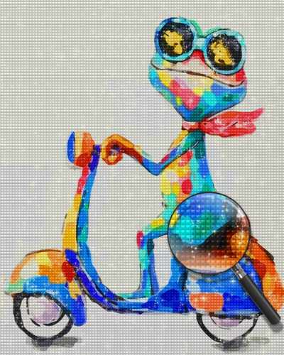 Frog Riding E-Bike Diamond Painting