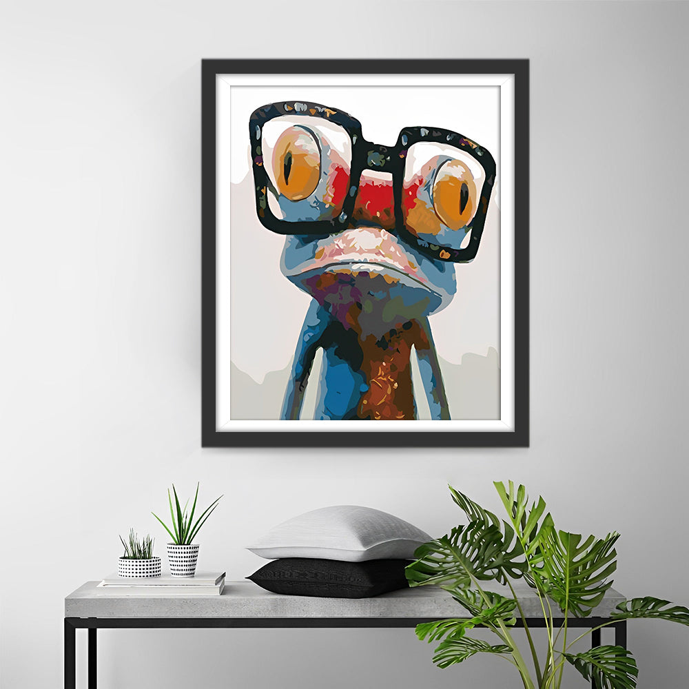 Frog with Glasses Diamond Painting
