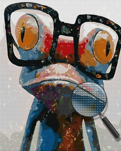 Frog with Glasses Diamond Painting