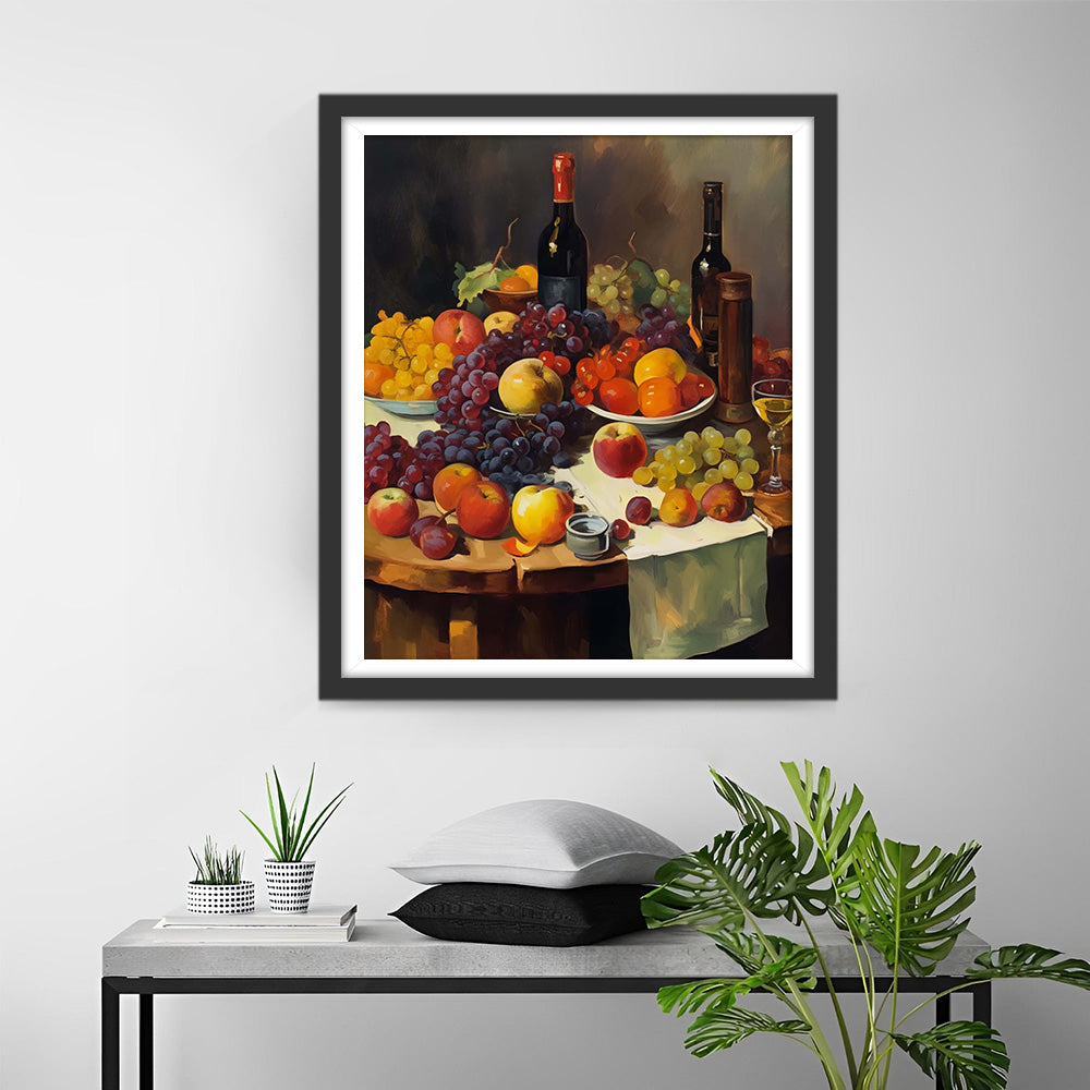 Fruit and Wine on the Table Diamond Painting